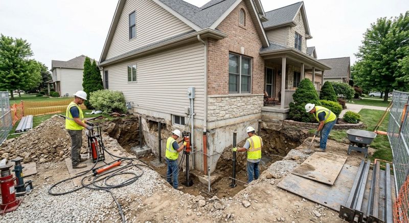 Our team working on Foundation Repair projects in Cape Coral, FL